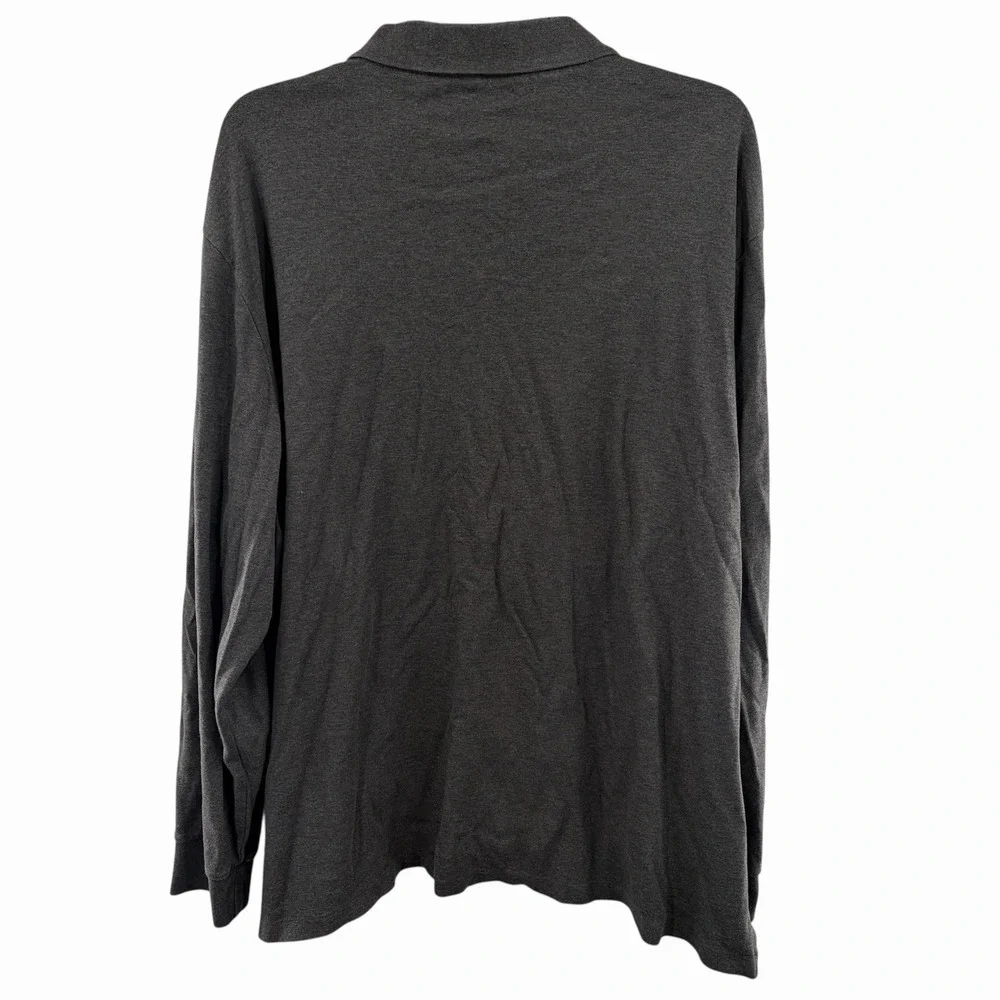 Polo Ralph Lauren Men's Gray 2XL Polo Long Sleeved Flesh Pony‎ Pima Soft Touch